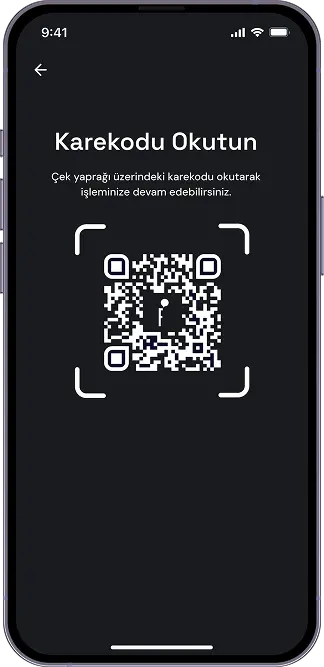 Çek Üzerindeki Karekodu Okutun