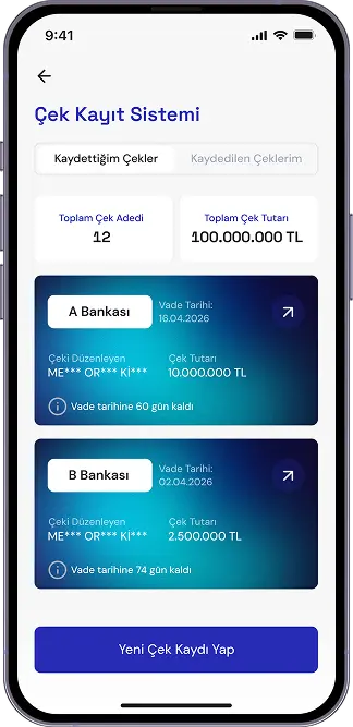 Kaydettiğiniz Tüm Çekleri Görüntüleyin